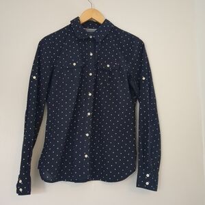Tommy Hilfiger Womens Medium Button Up Long Sleeve Cotton Corpcore Casual